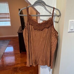 Brown Velvet Tank Top